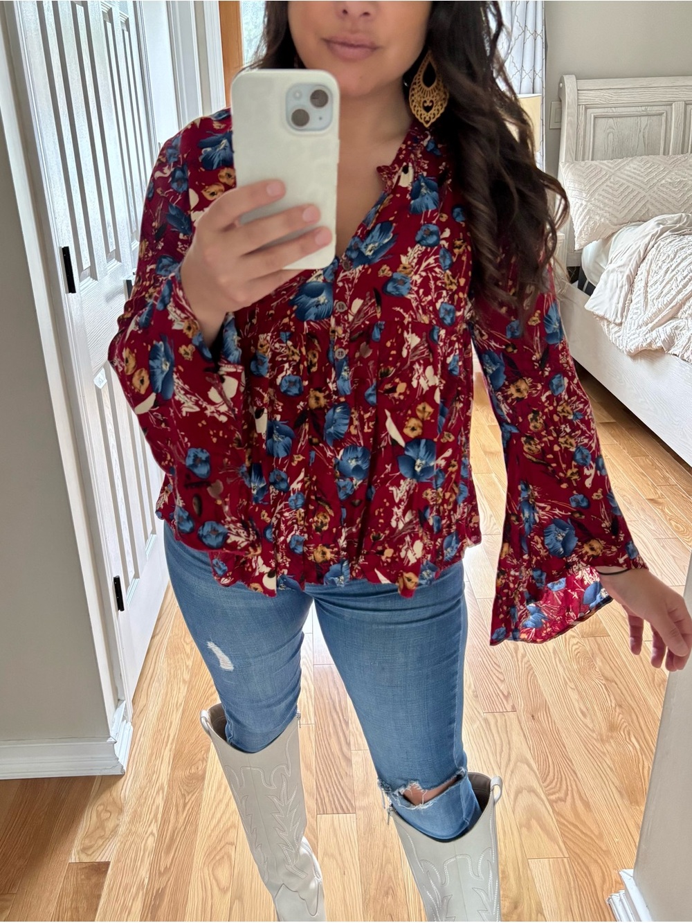 Umgee fall boho bell sleeve top